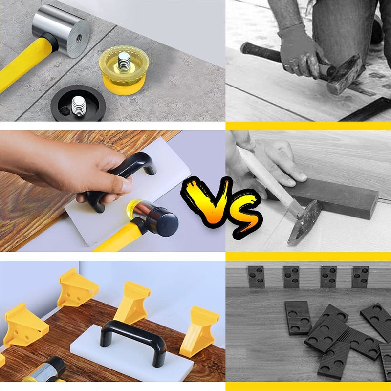 NAACOO Laminate Flooring Tools, NAACOO Vinyl Flooring Tools, LVP Installation Kit, Tapping Block with Handle, 2 in 1 Spacers, Heavy Duty Pull Bar, Reinforced Double-Faced Mallet. - Image 2